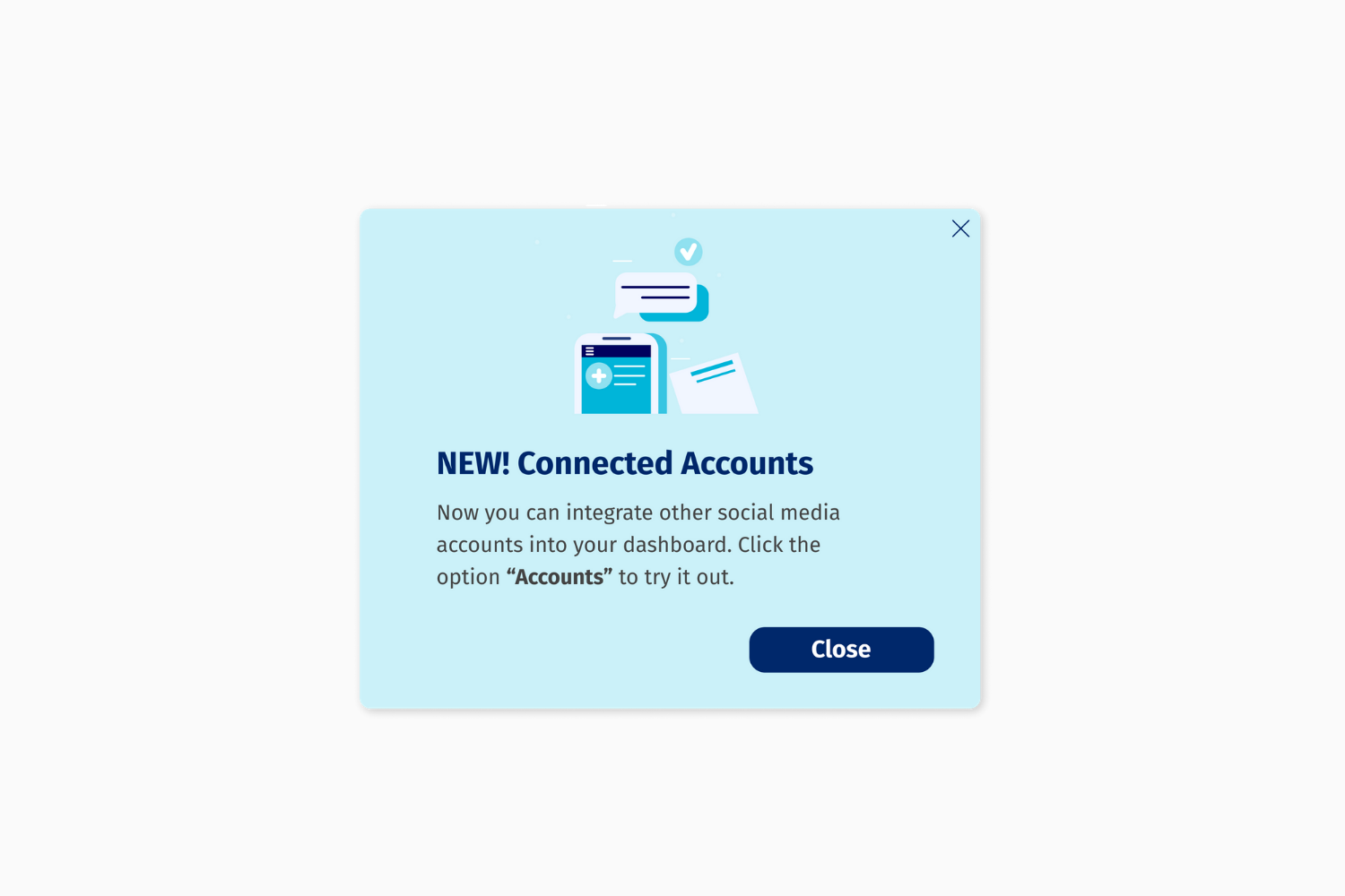 Helppier Feature Announcements Templates - New Connected Accounts