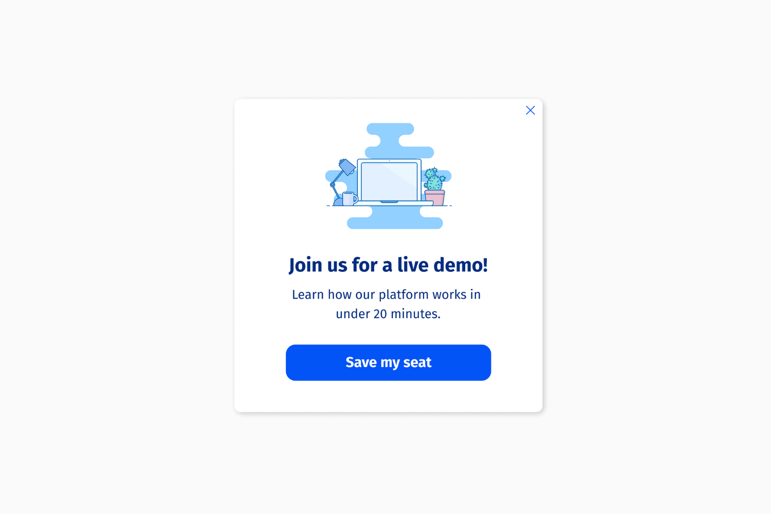 Helppier Product Demo and Webinars Templates - Join us for a live demo (Popup message)